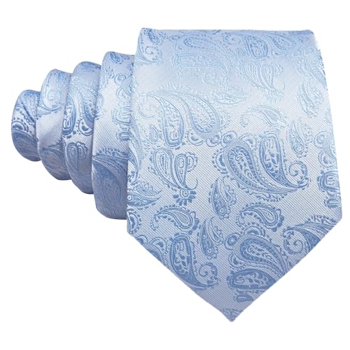 Image of Barry.Wang Paisley Tie Fashion Set Hanky Cufflinks Neckties for Men Woven Silk