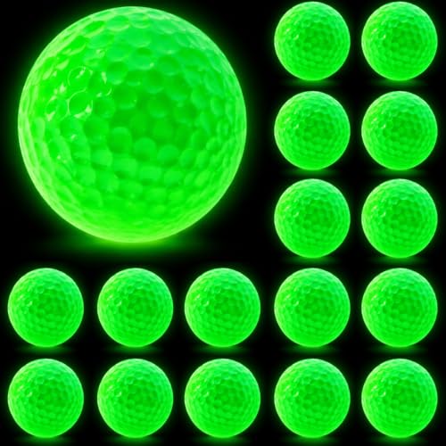 Skylety 16 Pack Glow in the Dark Floating Golf Balls 4 Colors Luminous Practice Water Floater Golf Balls 1.68 Inch Regulation Size for Night Water Synthetic Rubber Core (White)