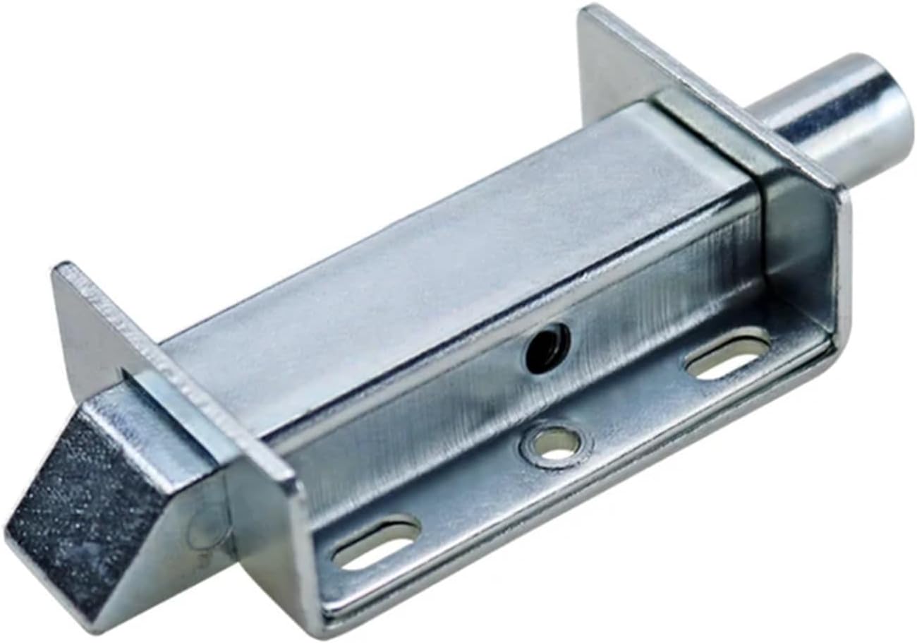 4-Inch Spring Press Push Pull Telescopic Latch Door Hinge Cabinet Door Latch Impact Type 1Pcs(Zinc Blue Front)