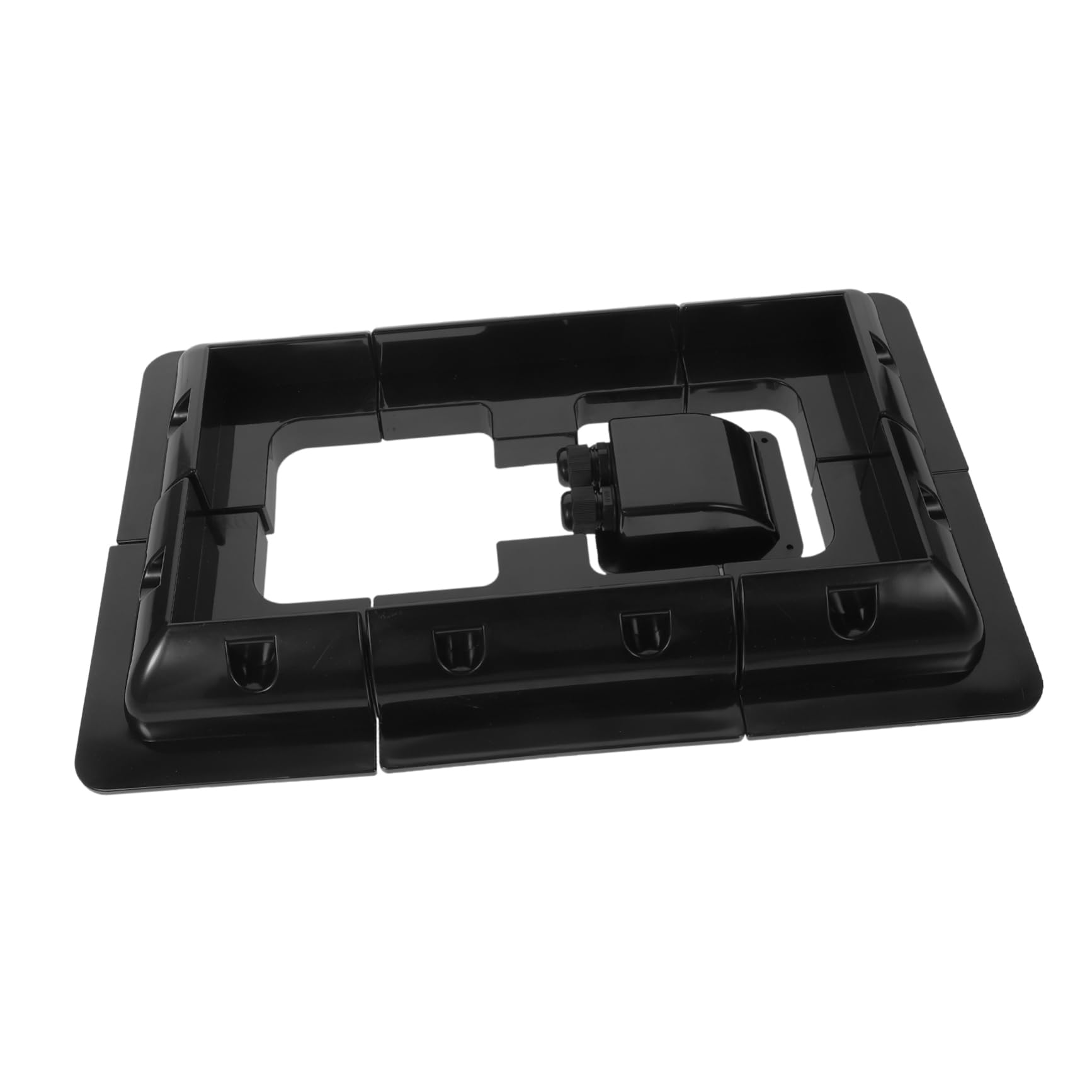 Supporto per Pannello Solare Nero 7 Pezzi in Abs, Installazione senza Fori, Struttura Stabile per Esterni e Yacht