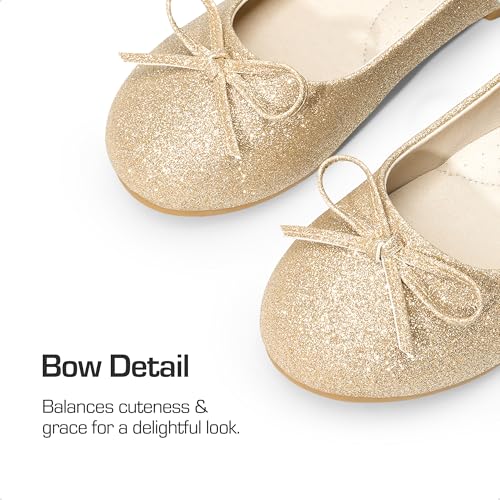 DREAM PAIRS Girls Dress Shoes Ballet Flats Slip-on Fashion Bow Flower Girl Shoes for Wedding, School, Party, Birthday2