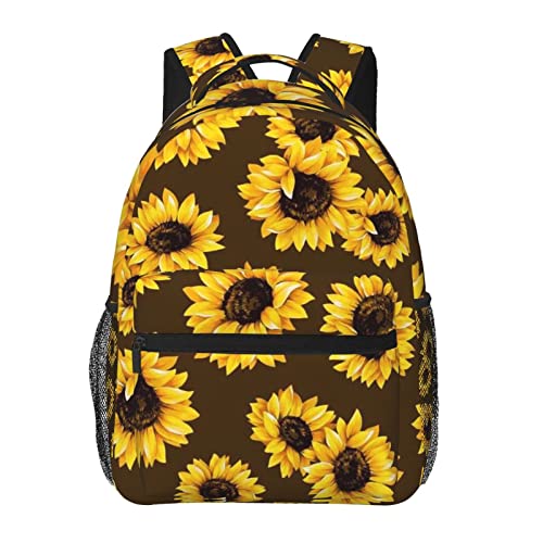 Sac à dos de voyage ordinateur femmes léger contre la fatigue dorsale motif tournesol