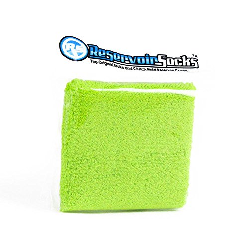 Image of Green Blank Rear Brake or Clutch Reservoir Cover by Reservoir Socks for Motorcycles, Sportbikes