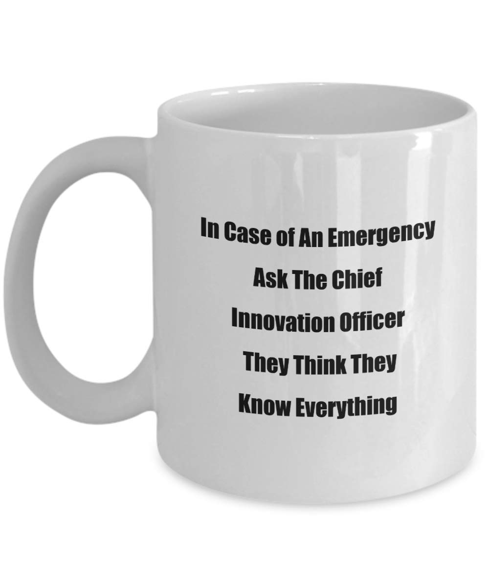 mmandiDESIGNS Ask The Chief Innovation Officer Coffee Mug They Think They Know Everything Rare Corporate Present