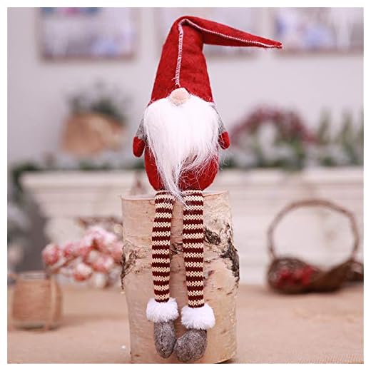Malloom Poupées De Noël, Figurines Suédoises Chic De Décoration GNOME Fait À La Main (50 x 11cm, Rouge)