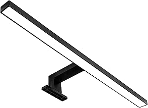 Black 50 cm LED Mirror Light, Bathroom Light, Make-up Light, Bathroom, Ceiling Mount, Cabinet Lighting, Clip-On Light, Neutral White, 230 V, 650 LM, IP44, 7 W