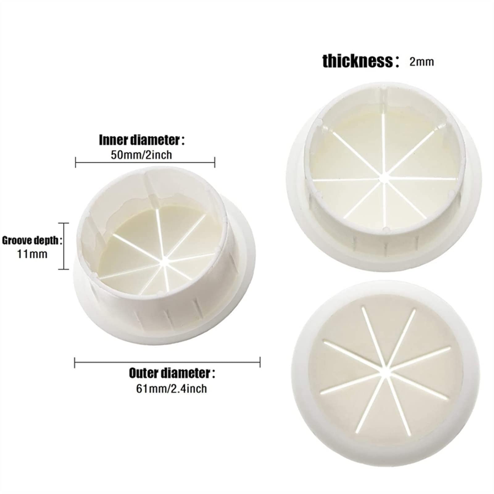 Przepusty na biurko, przepusty kablowe 15 szt. Przepusty na biurko, osłony otworów na kable do biurka domowego PC(White)