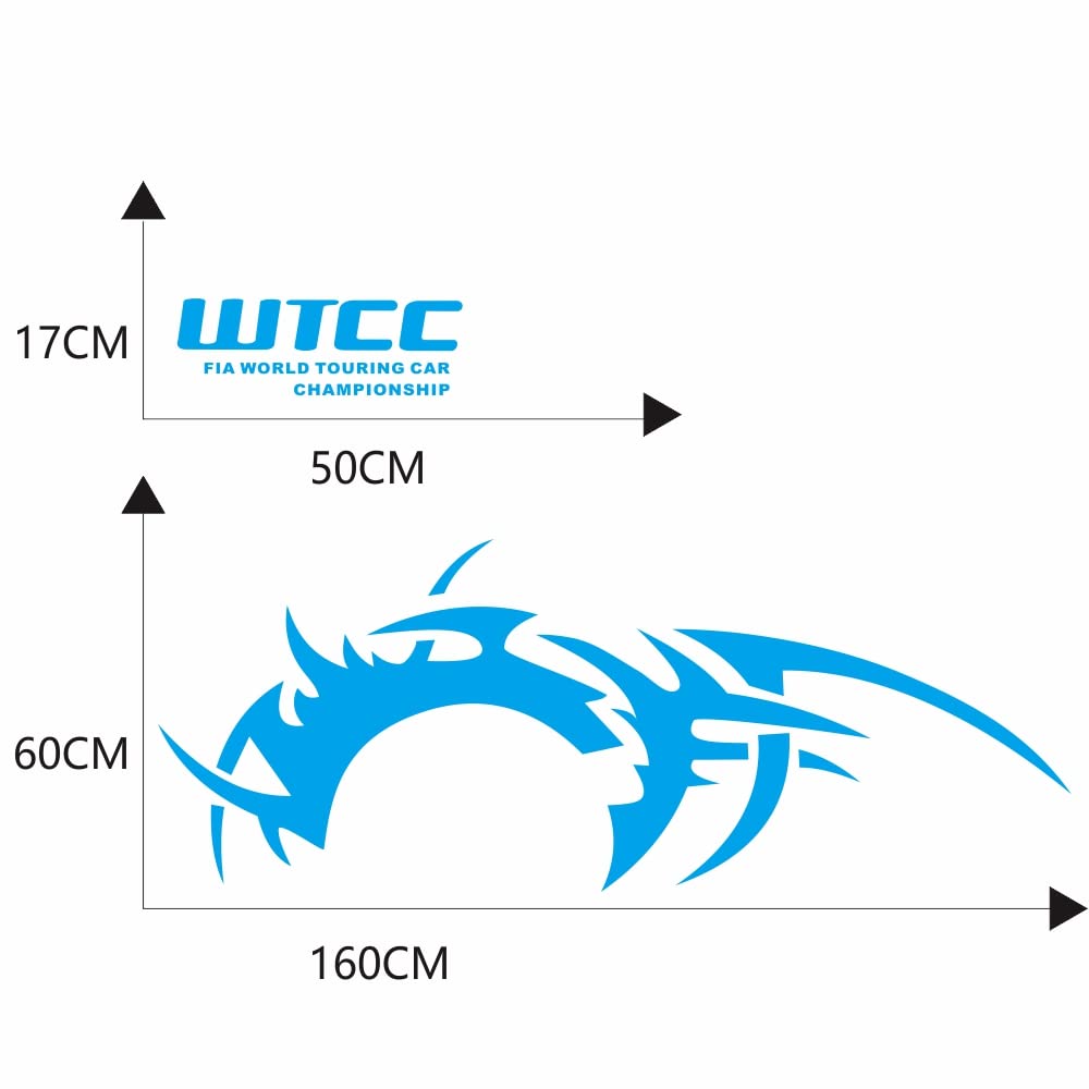 1Pair Adesivo Laterali per Carrozzeria Auto Sticker Universale Sport - Decalcomanie in vinile - Impermeabile - 160cm x 60cm (Blu)
