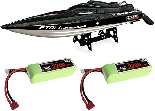 Feilun FT011 256in 24G 311mih modelo de barco RC sin escobillas de alta velocidad con sistema de refrigeración por agua juguetes dos baterías