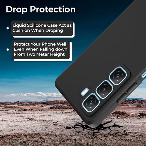 Image of A rtistque Back Cover Case for Infinix Hot 50 5G with Camera Protection | Shockproof TPU | Stylish Protective Design | Slim Fit | Ultra Matte | Infinix Hot 50 5g Back Cover - Black