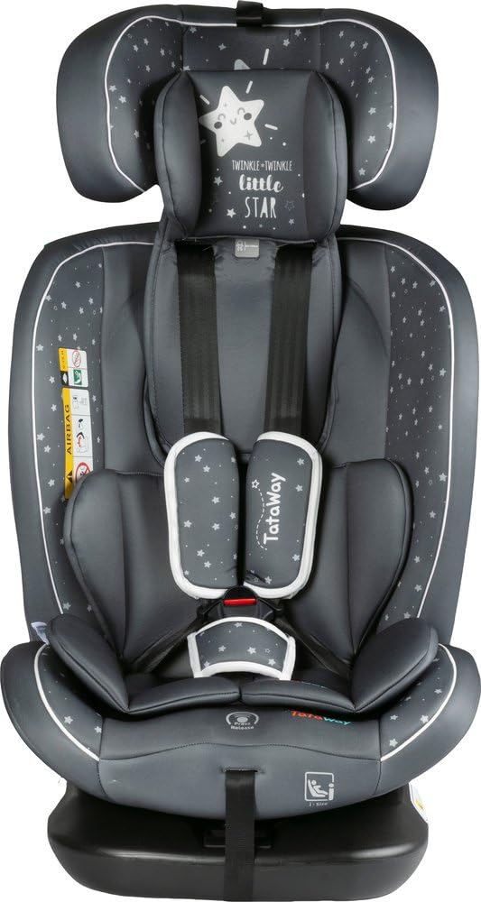 I-Size Autositz 40-150 Cm, Um 360 Grad Drehbarer Kindersitz, Mit Isofix-Haken, Gruppe 0-1-2-3, Ca. 0-12 Jahre (0-36 Kg), Höhenverstellbar, Neigbar