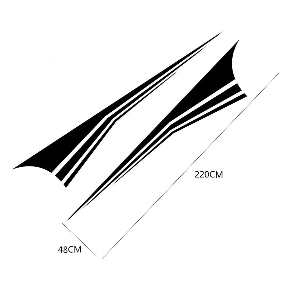 Decalcomanie per Auto Adesivi Laterali per Auto Styling Decalcomanie in Vinile PVC(Glossy White)