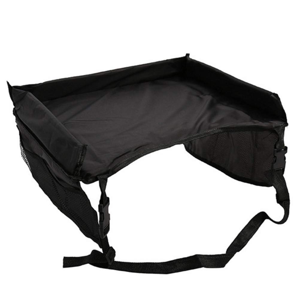 Bandeja de Asiento de Coche de bebé Portátil Paleta Cochecito Impermeable Niños Juguete Titular de Comida Escritorio Mesa de Niños Escritorio de Viaje para Niños Accesorios (negro)