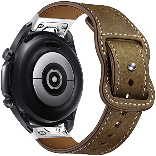 Hepsun Leather Bands Compatible With Garmin Fenix 6X/6X Pro/5X/5X Plus/3/3 Hr/Sapphire/D2/ Foretrek 601/701/Quatix 3/ Tactix Bravo/Descent Mk1 Smartwatch,26Mm Quick Fit Genuine Leather Band Strap (Coffee) #TOP1