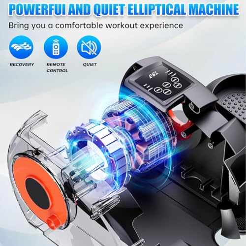 Image of ESL Under Desk Elliptical, Electric Elliptical Leg Exerciser for Seniors | 12 Speed Adjustable, Quiet Elliptical Exercise Machine with Remote, Seated Pedal Exerciser with Strap, Portable