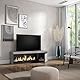 Skraut Home | TV-Schrank, Lowboard | für Wohnzimmer und Esszimmer | 160 | Für TV-Geräte bis zu 65 | Elektrokamin XXL | Moderner Stil | Zement