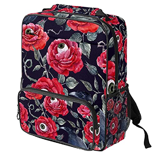 Sac à dos ordinateur portable avec motif floral rétro pour le travail et les cours