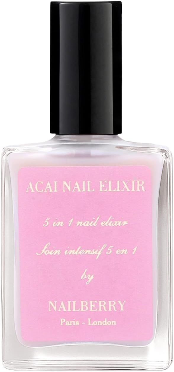 Nailberry Acai Nail Elixir Rose Scented 5 in 1 Intensive Treatment 15 ml | Strengthens, Hydrates, Protects & Grows Nails