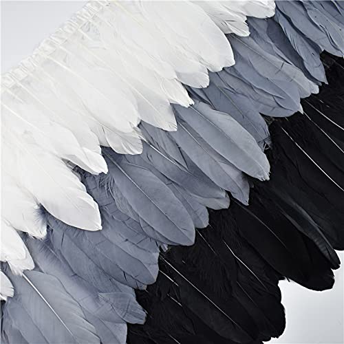 10 Metri Piume D'Oca Trim Accessori Artigianali Piume di Cigno Bianco Frange Ribbon Carnival Plumas Dress Decoration