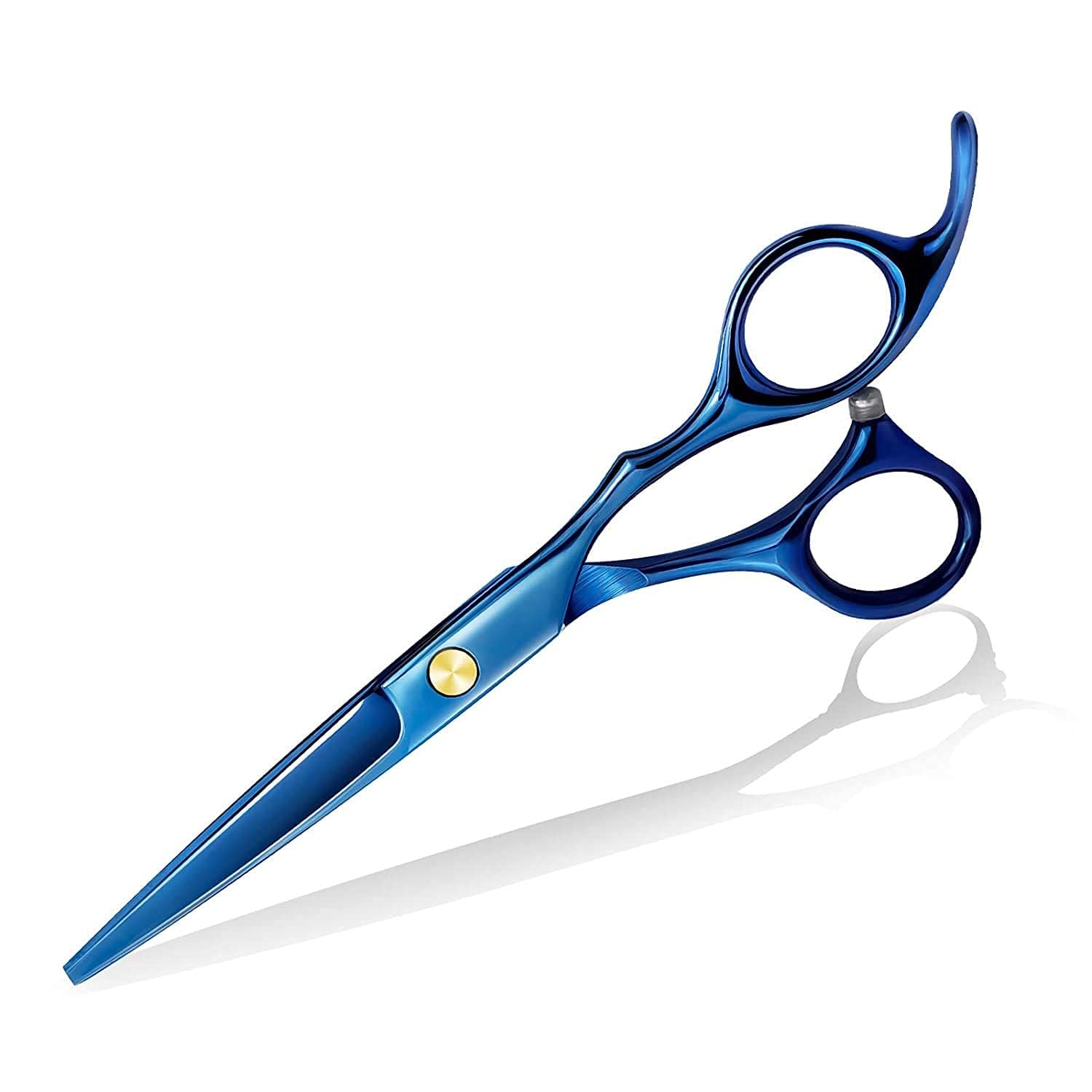 Professional Razor Edge Series - Titanium Barber Hair Cutting Scissors/Shears - 6.5" Overall Length with Fine Adjustment Tension Screw (Titanium Blue)-picture-12