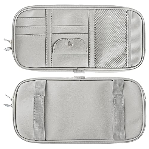 Da By Car Sun Visor Organizer Auto Car Visor Pocket And Interior Accessories Car Truck Visor Storage Pouch Holder With Multi-Pocket Net Zippers (Gray) #TOP6