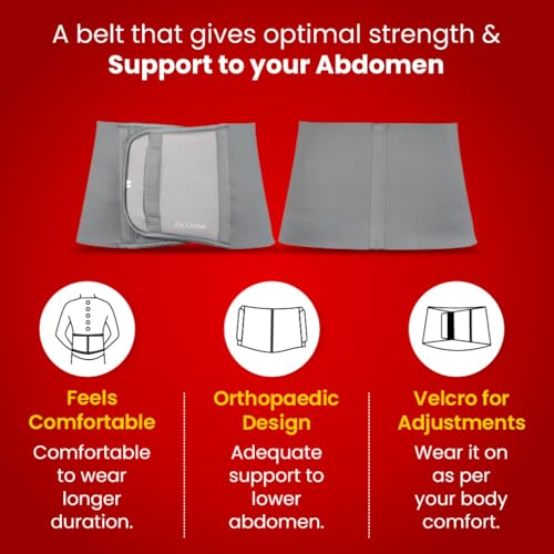 Image of Dr.Ortho Abdominal Belt for Women, Post C-Section Surgery, Maternity Waist Support After Delivery, Tummy Reduction, Belly Support Belt Grey (3XL)