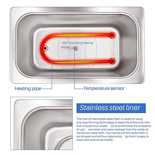 Bain d'eau de laboratoire thermostatique numérique, doublure en acier inoxydable, protection anti-brûlure à sec, équipement de chauffage de laboratoire avec affichage numérique, capacité de 5 l