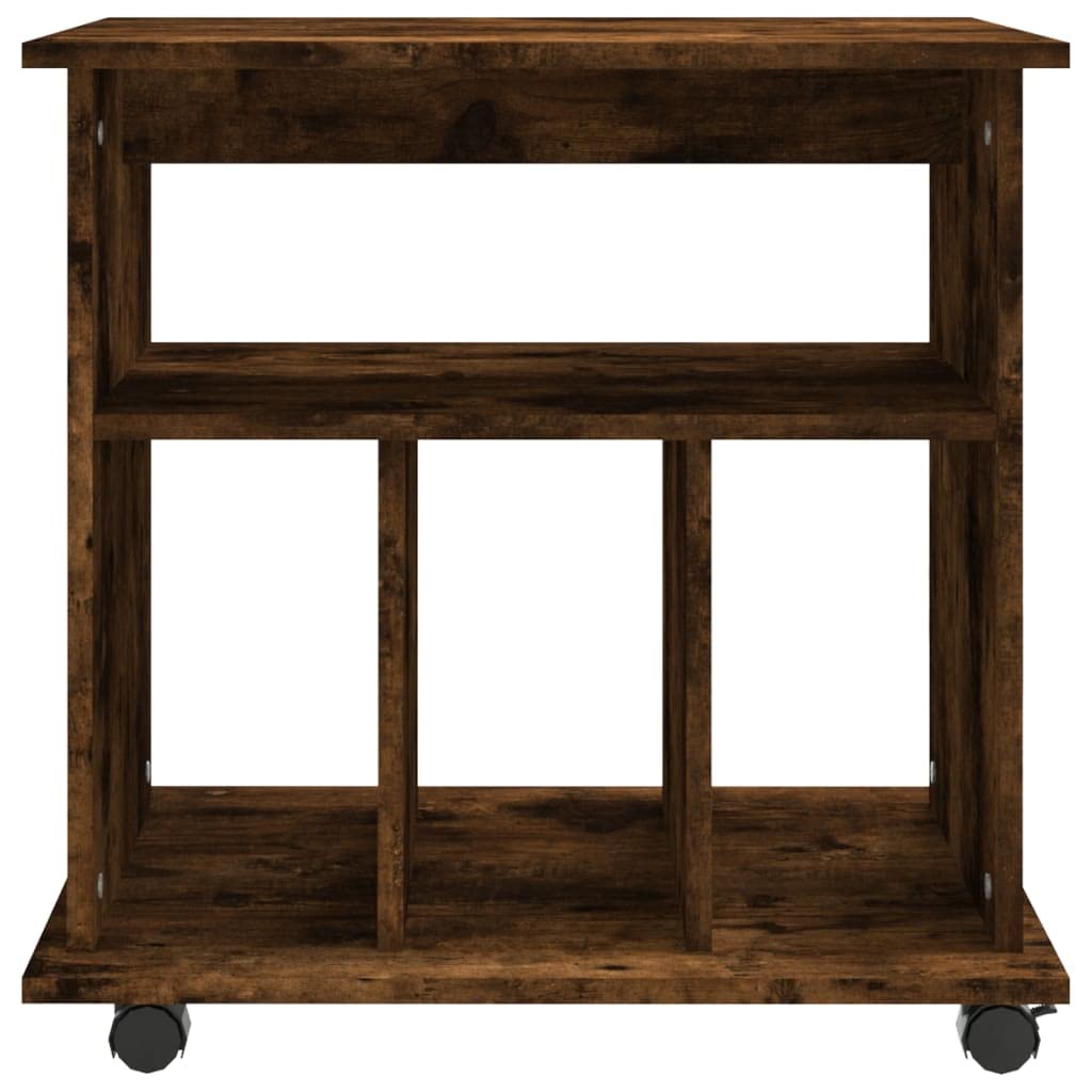 Rollschrank aus Holzwerkstoff mit 4 Fächern, Rollen und Ablagefläche für Büroorganisation und Stauraum