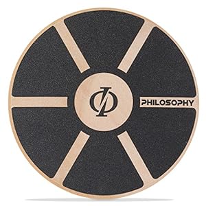 Philosophy Gym Wobble Board – Round Wooden Balance Board – Exercise Balance Trainer