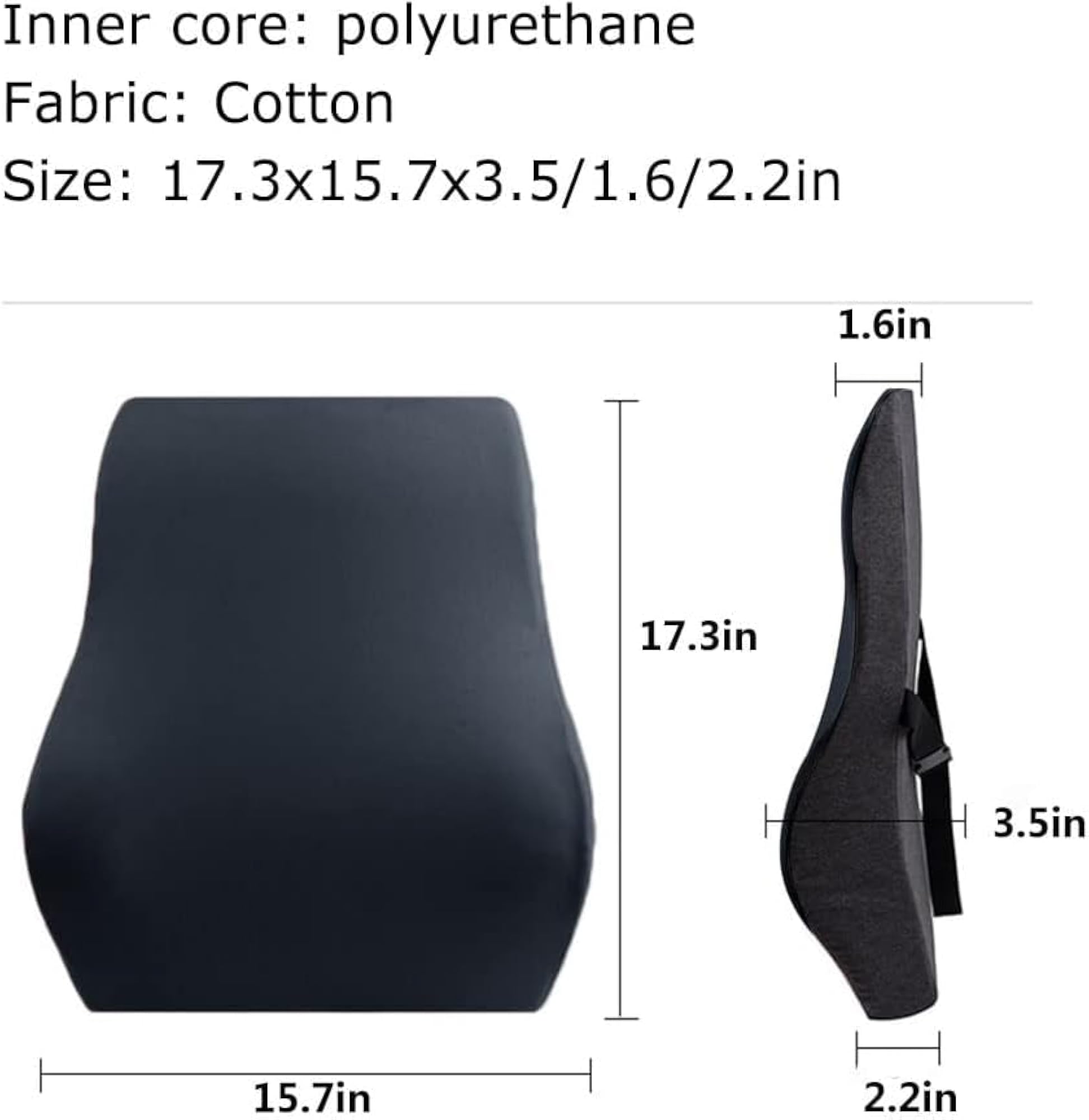 Memory Foam Lumbar Support Pillow for Office Chair