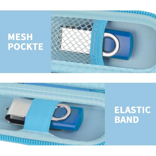 Image of USB Flash Drive Case, SD Card /Thumb Drive /Memory Cards Holder, Bag Only | SDXC /SDHC Storage, Electronic Accessories Organizer for SanDisk / for Samsung, for Students /IT /Office /School /Travel,LightBlue