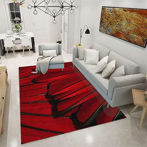 Tapis salon rouge abstrait pour harmoniser votre salle à manger - 2