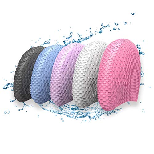 Touca de Natação Waterdrop Homens Mulheres Elastic silicone à prova d'água Orelhas Cabelo Comprido