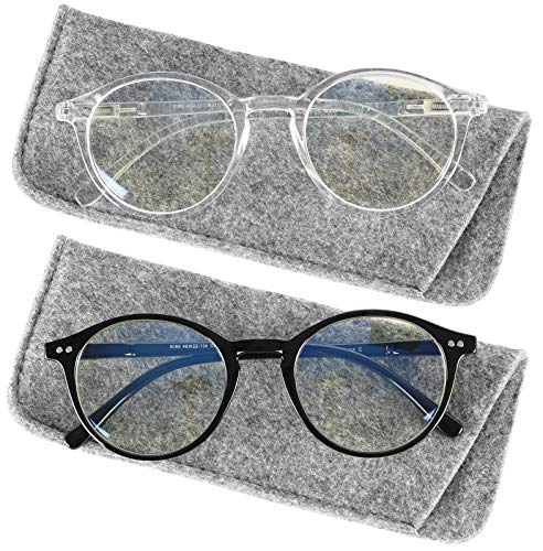 Image of Yogo Vision Blue Light Blocking Glasses Men Women Computer Anti Eyestrain Glasses Round Frame Blue Light Blocker Eyeglasses