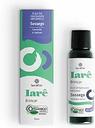 Terraflor Óleo de Massagem Orgânico Sossego, Lavanda e Vetiver, 60ml, para Relaxamento Infantil e Sono
