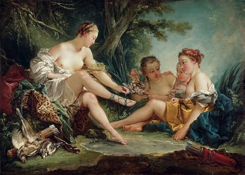 Pintura mural en lienzo de alta calidad con diseño histórico de Boucher en 60x90cm