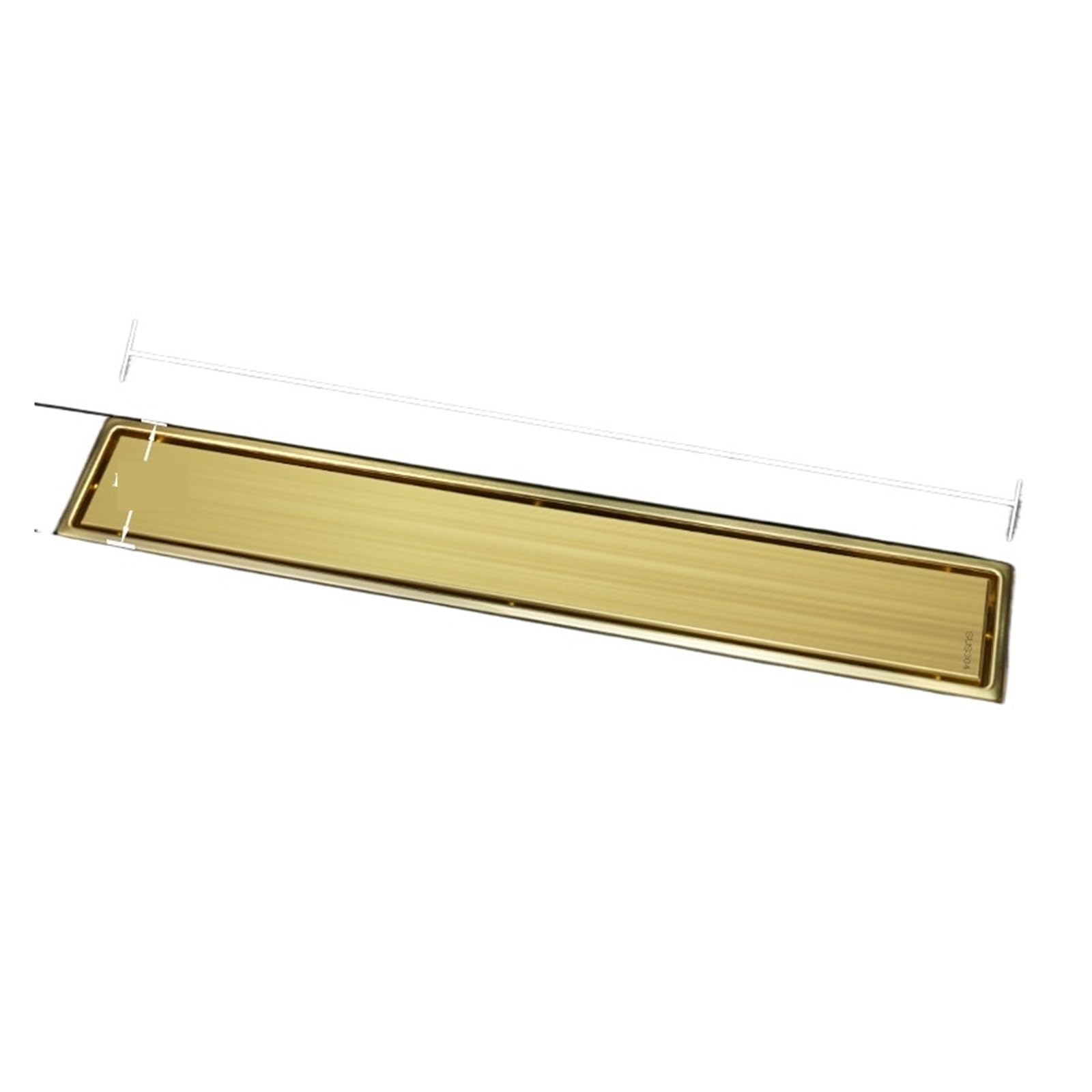 Odpływ podłogowy ze stali nierdzewnej z wkładem, ruszt odpływowy liniowy(Gold,60cm)