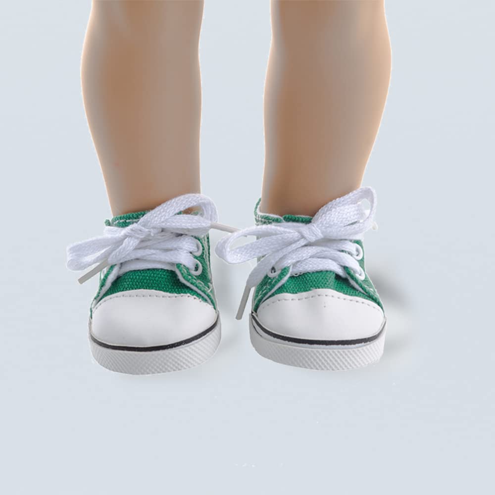 BOSOIRSOU 10 Paia di Scarpe per Bambole da 18 Pollici, 7cm Stivali, da Ballo, Sandali, Casual, di Tela - Adatte per 45cm American Girl Doll Accessori