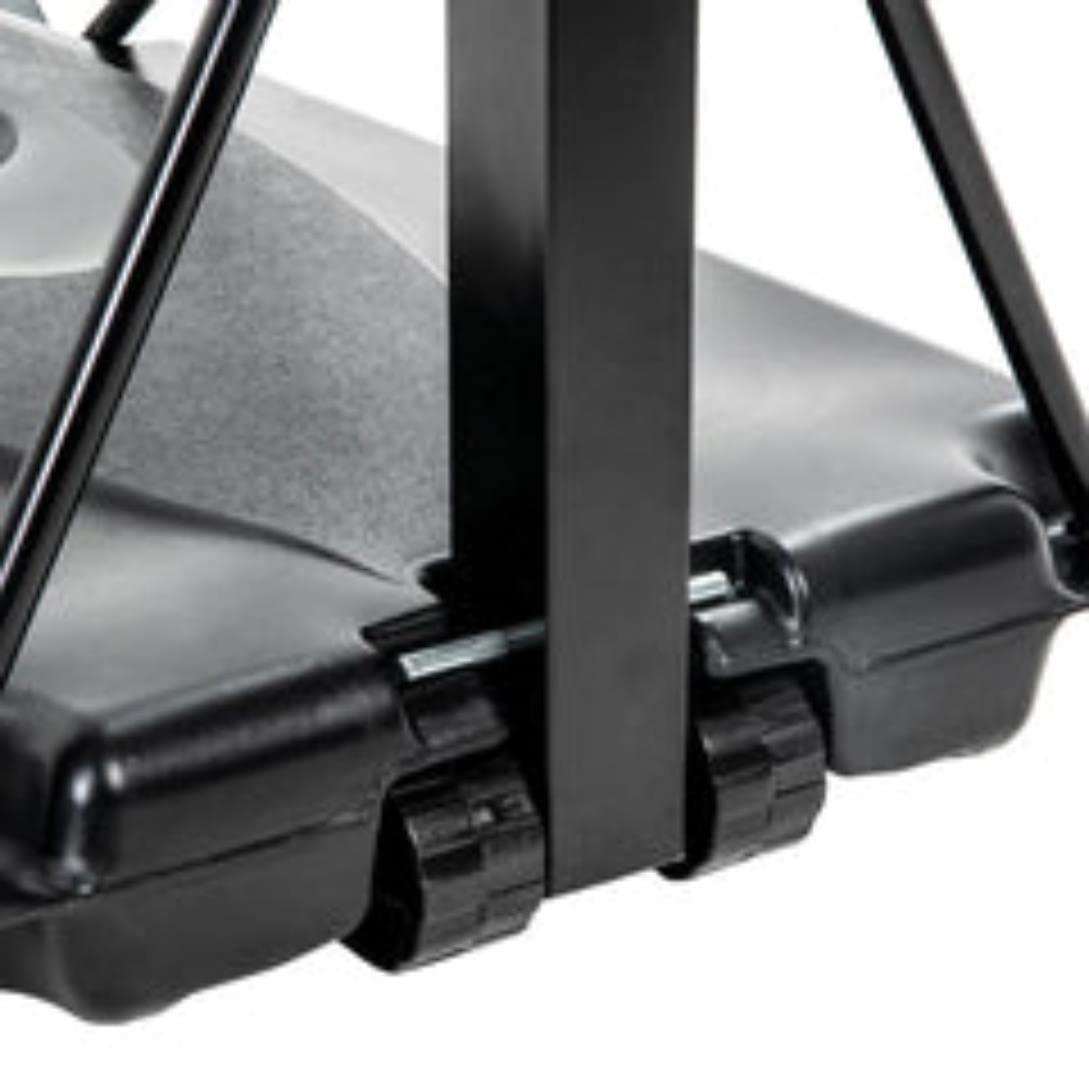 Detail of the two front wheels on the base of the Tarmak B700 Pro Basketball Basket