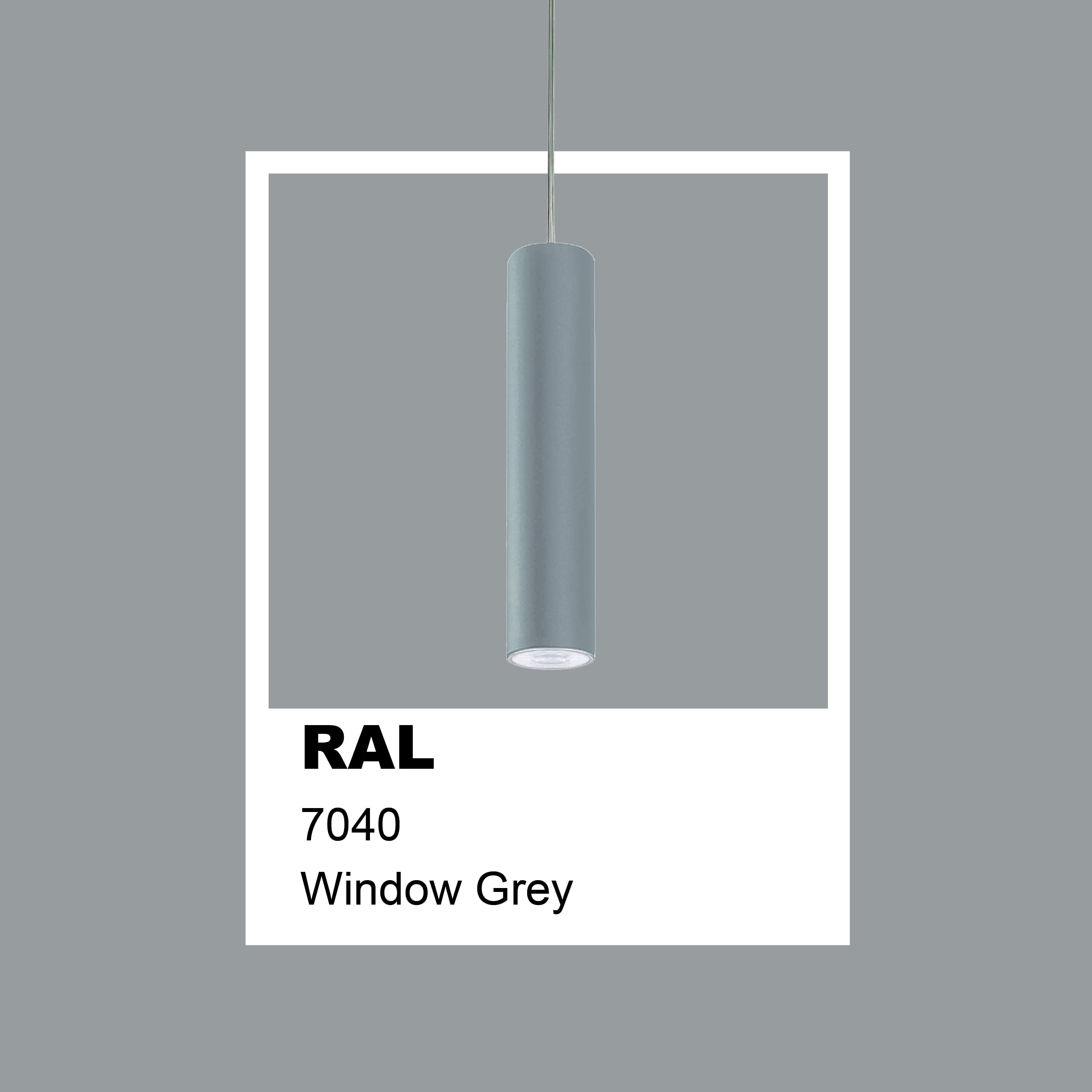 L+ Lampa wisząca „GU10” – cylindryczna, metalowa – wysokość H40cm – regulowany przewód 120 cm – Made in Italy – nowoczesna lampa punktowa do kuchni i salonu (Szary)