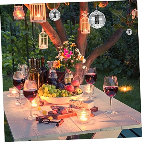 ABOOFAN - 18 bolas espejadas plateadas para colgar, decoración para árbol de Navidad, cumpleaños y bodas, ligeras y brillantes miniatura 6