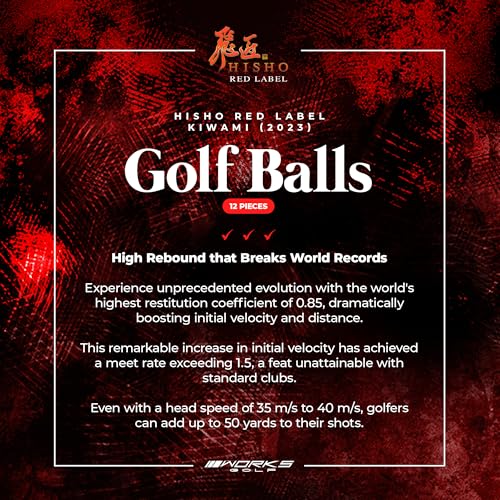 Hisyo Red Label Super High Resilience Golf Balls , 2-Piece Softec Ionomer Cover, Ultra High Rebound Core, 322 Dimples, High Trajectory - Bright Neon Colors, Perfect for Driving Range,12 Pieces