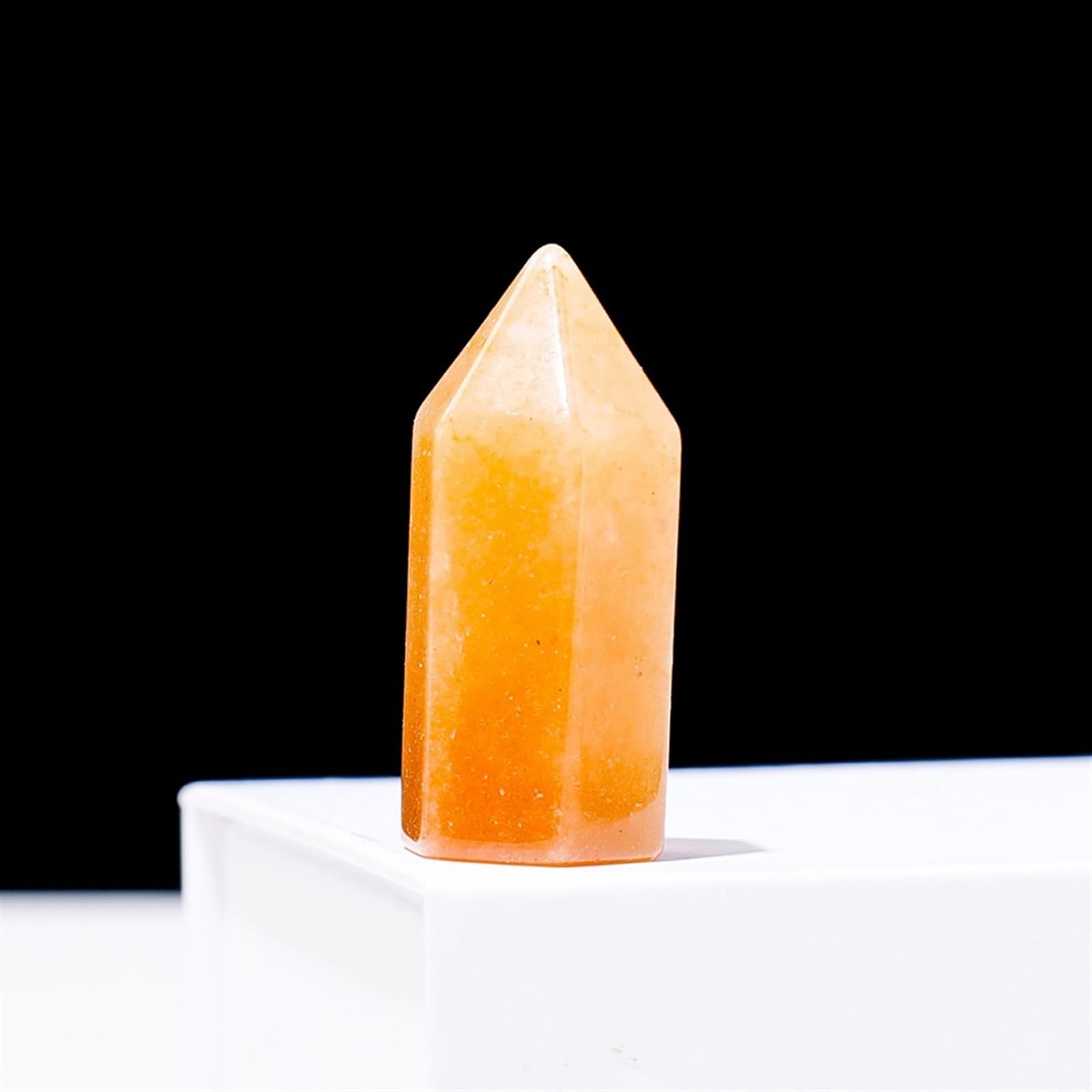 AUOQKQUT Crystal Hexagonal Column Tower Dream Amethyst Tiger Eye Point Stone Desktop Decoration Ornaments (Color : Yellow Jade)