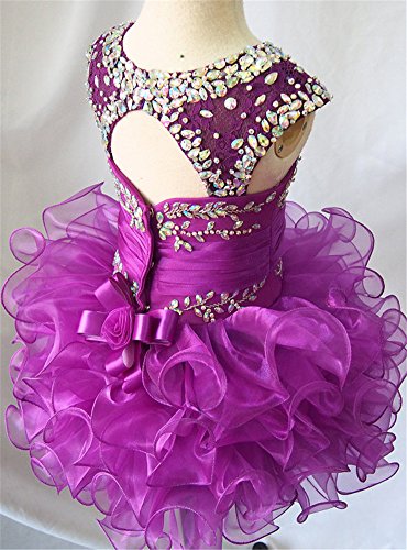 Junguan Little Girls Lace Pageant Cupcake Dresses for Toddler Formal Party Tutu Ball Gowns Mini0663