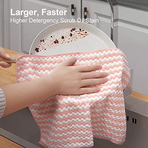 Image of JOYMOOP 12 Pack Microfiber Cleaning Cloth, Larger Kitchen Towels, Dish Rags for Dish Drying Washing, Absorbent Streak Free Lint Free Rags for Cleaning - 11.81 inch x 15.75 inch