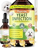 puyrzoe Natural Yeast Infection Treatment for Dogs, Itchy Ears, Skin, Paws & Allergy Relief, Yeast Treatment for Dogs, Supports Gut & Immune Health, Reduces Itching, Irritation & Inflammation, 60ml