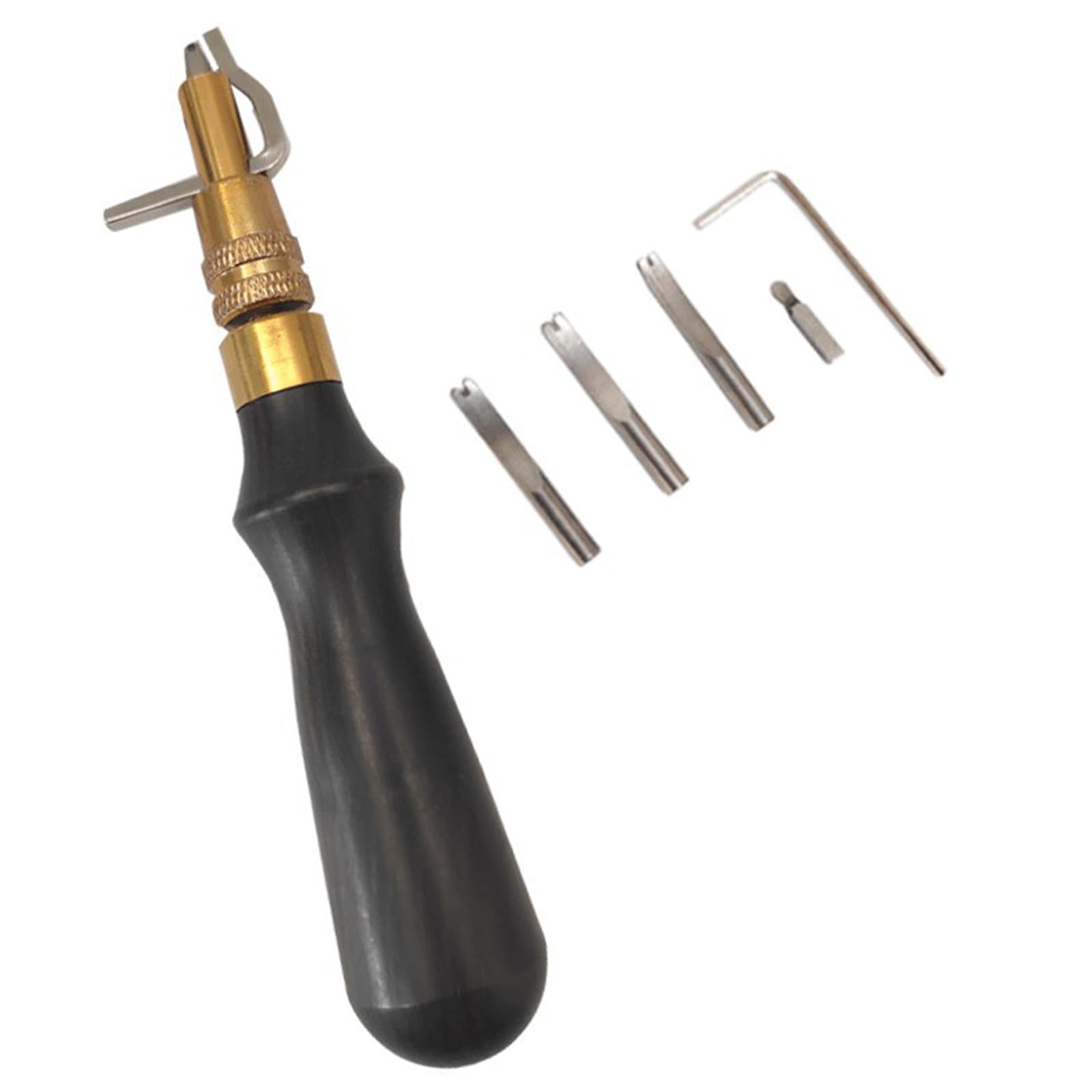 Tsophreniq In 1 Stainless Steel Leather Grooving Tool Leather Groover Stitching with Wood Handle Edge Tool