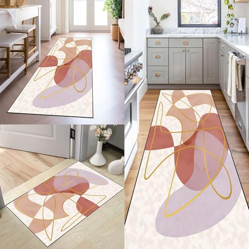 SUNLIMEI Tapis Couloir 40 x 120 cm Lavable et Antidérapant Tapis Salle de Bain, Anti-Saleté, Poils Ras, Doux Microfibre, Anti Fatigue pour Salon, Chambre, Cuisine, G