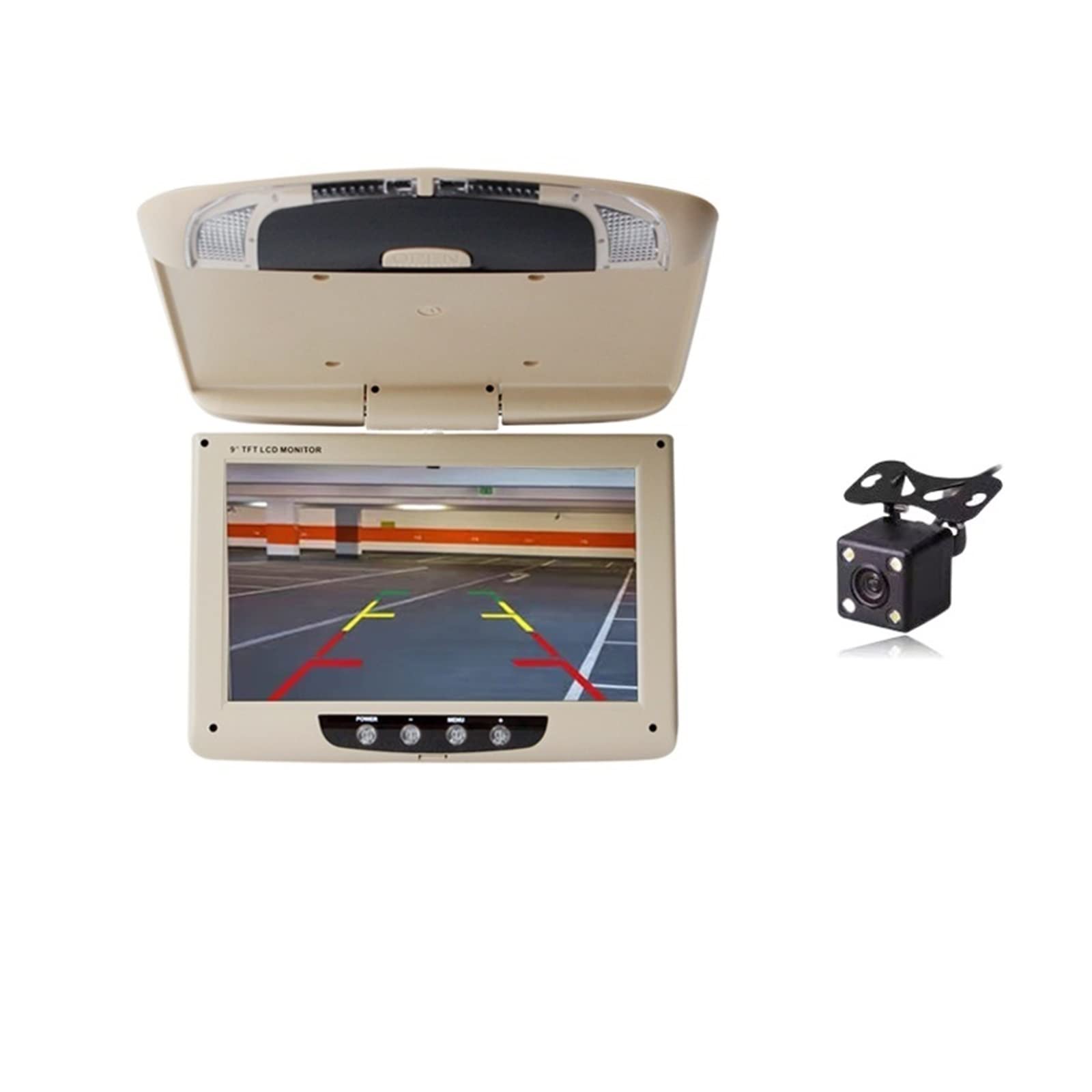 9/11 Cal Monitor samochodowy AV 12-24V monitor do montażu na dachu samochodu ekran LCD opuszczany wyświetlacz sufitowy LED wejście wideo cofanie widok z tyłu(9 inch gray AV)