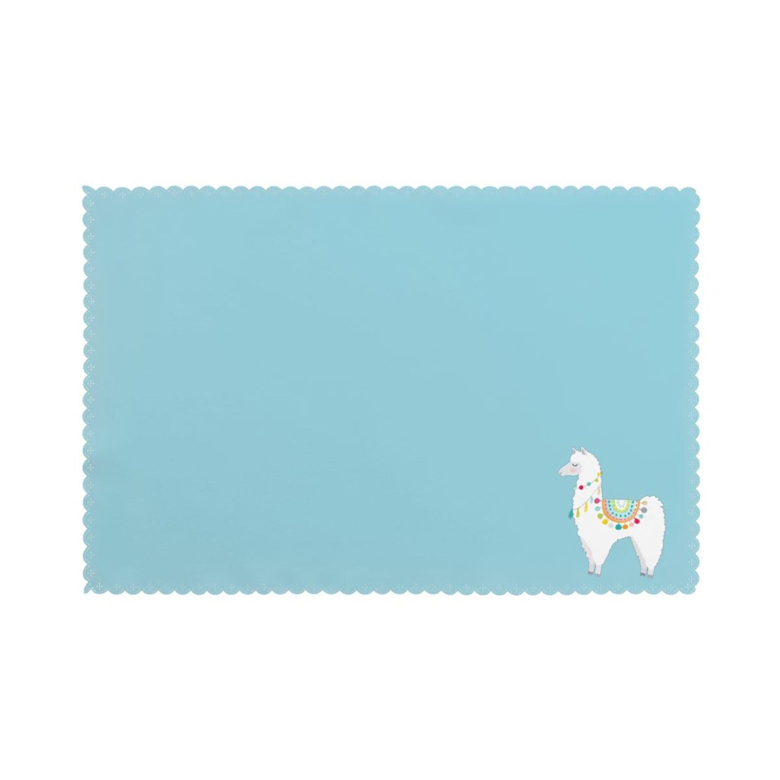 Llama Print Placemats for Dining Table Set of 6 12x18 Inch Table Mats for Party Kitchen Dining.